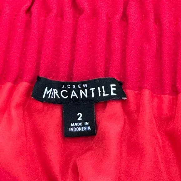 J. CREW Mercantile Sidewalk Skirt Size 2 Red Polyester Blend Crepe - Picture 6 of 9